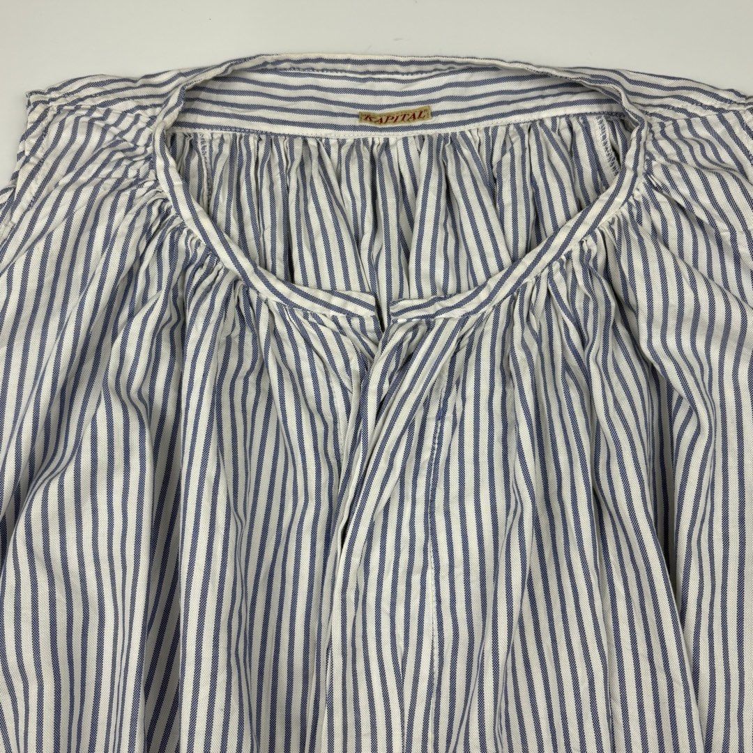 Kapital Striped Sleeveless Balloon Blouse (Category: Luxury Apparel) located in Bacolod City. Submitted by cast.archives (Listing ID 1456165014, Image 3). Description: Kapital Striped Sleeveless Balloon Blouse Size: Small to medium Condition: Excellent Flaw: none.
