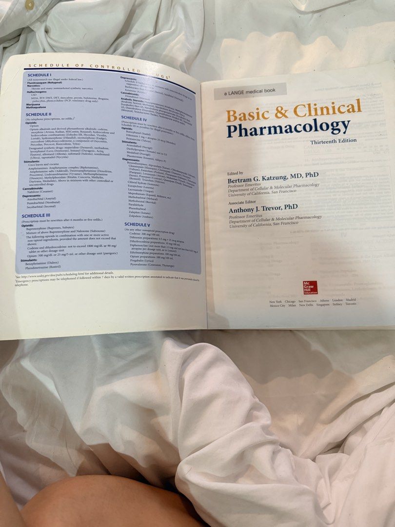 Katzung Basic & Clinical Pharmacology 13th Edition (Category: Textbooks) located in Cebu City. Submitted by medicalcookie (Listing ID 1456170834, Image 2). Description: •Basic & Clinical Pharmacology by Katzung & Trevor, 13th Edition – International Edition. •Great reference for medical students, especially for pharmacology review and clinical rotations. • Good overall condition with normal signs of use. No highlights or writing. .