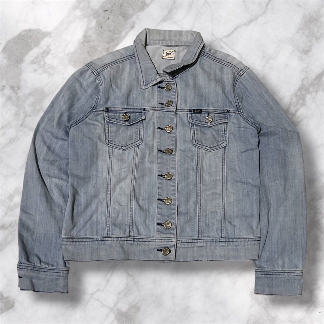 Lee Rider Denim Trucker Jacket (Category: Others Tops) located in Baguio. Submitted by nifty.grails (Listing ID 1456217085, Image 1). Description: W: 19 L: 21 Small on Tag Excellent Condition Retro Reissue Line Need wash only .