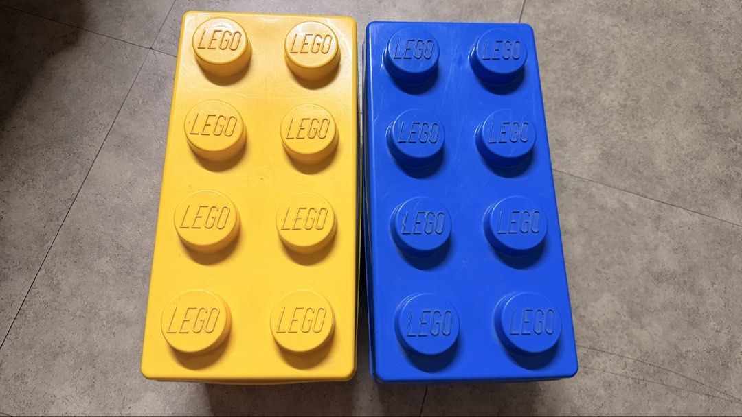 LEGO Classic Storage Brick Boxes (Yellow & Blue) (Category: Lego & Building Sets) located in Cavite. Submitted by rhea0218 (Listing ID 1456145964, Image 1). Description: - Two LEGO storage brick boxes (1 yellow, 1 blue) - Shaped like giant LEGO bricks - Ideal for organizing toys and LEGO bricks - Yellow box features LEGO Classic branding and model 10696 - Both boxes are empty and ready for use TAKE ALL AS IS NA .