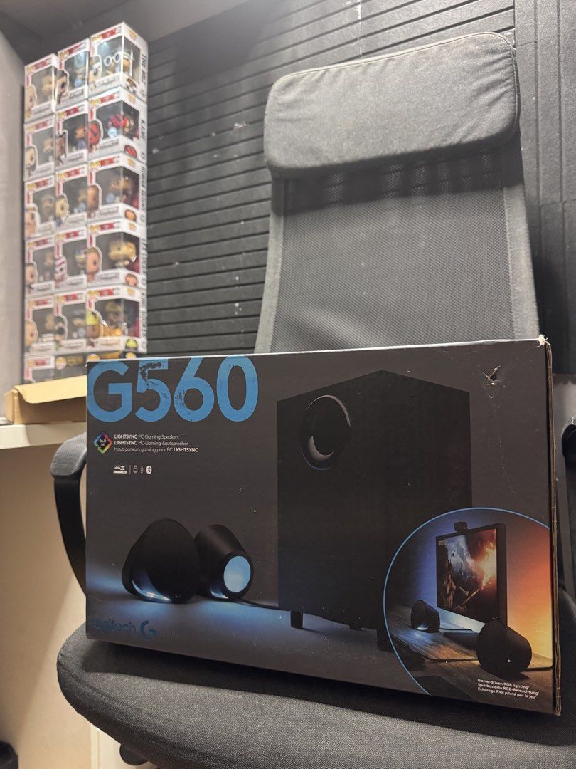 Logitech G560 Lightsync (Category: Soundbars, Speakers & Amplifiers) located in Muntinlupa City. Submitted by russbns (Listing ID 1456088884, Image 2). Description: FOR SALE - P7,000 Logitech G560 Lightsync 2 speakers 1 subwoofer RFS - Stop na sa gaming 🥲 PRODUCES GREAT SOUND FOR HOME EDITING AND GAMING.
