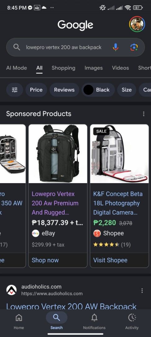 Lowepro Vertex 200 AW Premium Camera Backpack (Category: Camera Bags & Carriers) located in Caloocan City. Submitted by cachero_kai (Listing ID 1456090100, Image 2). Description: - Spacious Lowepro Vertex 200 AW camera backpack - Customizable with adjustable dividers - Comfortable padded shoulder straps - Includes a supportive waist strap - Multiple pockets for accessories - Ideal for photographers needing gear on the go FIX PRICE .