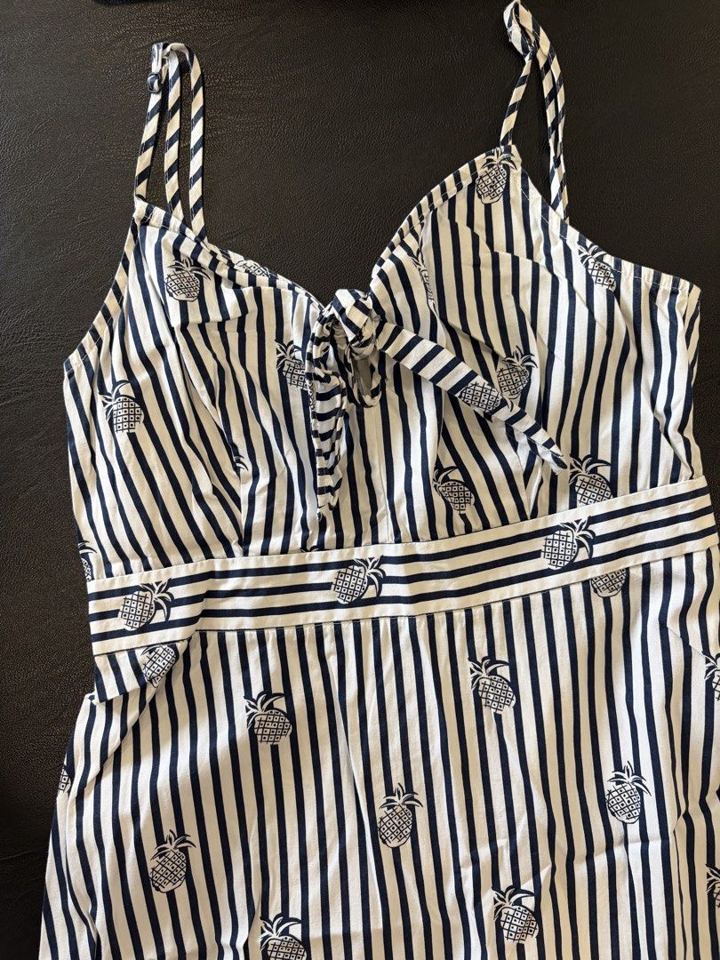 Mango Strappy Tie Front Dress Stripes & Pineapple Print (Category: Dresses) located in Quezon City. Submitted by ciyellow (Listing ID 1456107920, Image 2). Description: Mango Strappy Tie Front Dress Stripes & Pineapple Print.