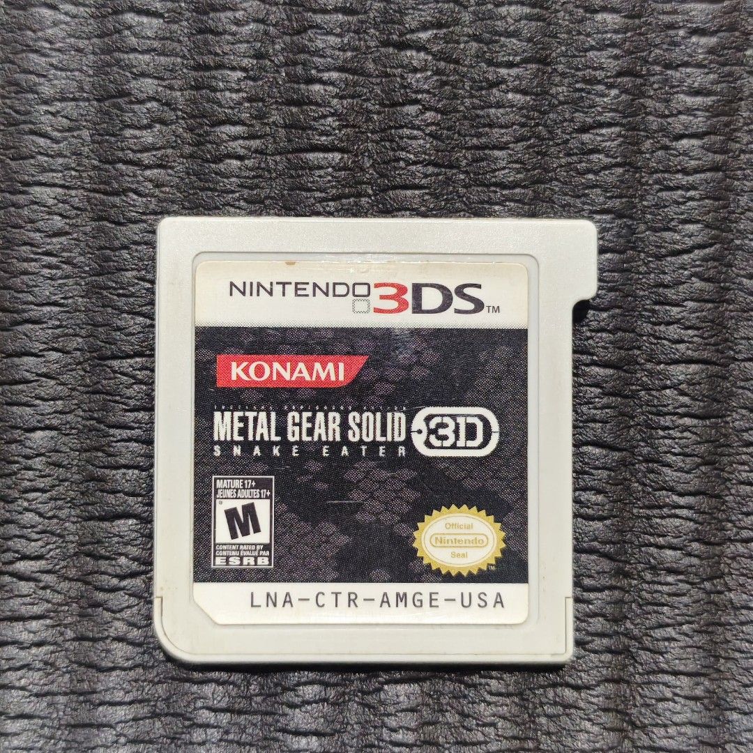 Metal Gear Solid Snake Eater 3D 3DS Game (US) (Category: Nintendo) located in Quezon City. Submitted by shopme_gadget30 (Listing ID 1456209146, Image 1). Description: kindly read the details first for sale fixed price good Condition tested and working game card / Cart Only No Case compatible to Nintendo 3DS/2DS usa region Shoopppppeee —,✅ can check out pm for the linnnkkk (If shoopppee check out, price is higher because of shooppppeee deduction q