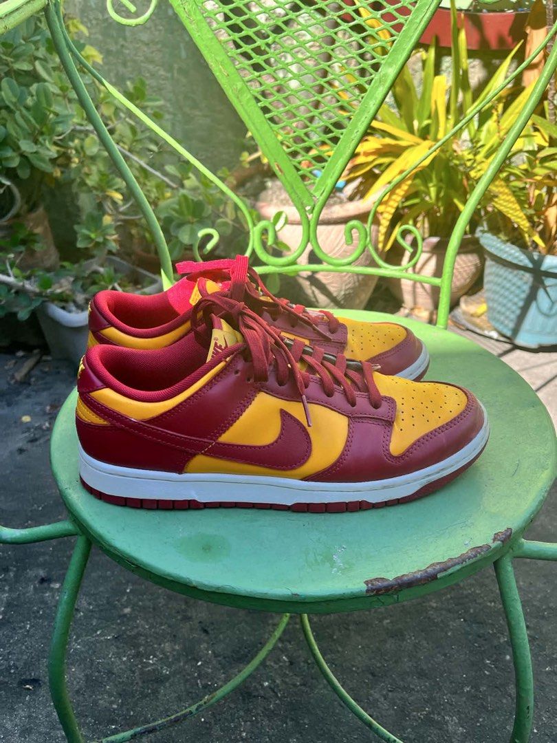 Nike Dunk Low MIDAS GOLD Still Negotiable (Category: Sneakers) located in Victoria. Submitted by Tel_yuki (Listing ID 1456147332, Image 2). Description: - Classic Nike Dunks in burgundy and yellow - Low-top silhouette - Features red laces - Nike branding on the heel - Perfect for everyday casual wear - A truly dope pair of sneakers!.