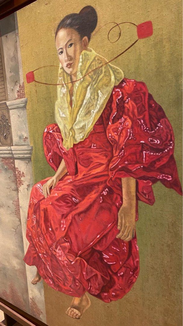 Original Rare Jerry Morada '09 (Category: Art & Prints) located in Manila. Submitted by driveproud (Listing ID 1456098038, Image 2). Description: - Original artwork by Jerry Morada, signed '09. - Depicts a woman in traditional Filipino attire. - Background features a colonial-era house. - Showcases beautiful details and vibrant colors. - Comes framed in heavy solid mahogany wood and ready to hang. - An excellent addition for art collectors. - wit