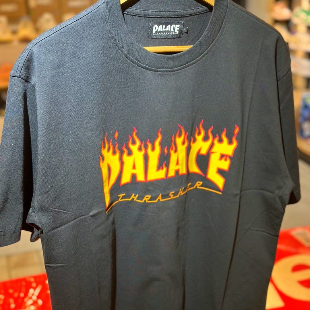 Palace Thrasher Tee (Category: Tshirts & Polo Shirts ) located in Quezon City. Submitted by inside_plug (Listing ID 1456103014, Image 2). Description: For Sale Palace Thrasher Tee Black - Large Brandnew Dm us to purchase .