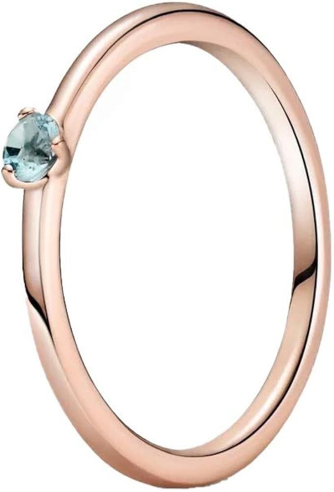 Pandora Light Blue Solitaire Ring （分類：戒指）位於 Hong Kong。 由 direyeung87198 提交（商品編號 1456089979，圖片 1）。簡介： Pandora light blue Solitaire ring 14k rose gold-plated unique metal blend. Good to combine with other rings。