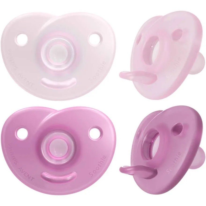 Philips AVENT 0-6m Soothie Pacifier in Pink (2-pack) (Category: Soothers & Pacifiers) located in Makati City. Submitted by andiesmom (Listing ID 1456060165, Image 1). Description: In excellent condition Tried on our baby twice only Stored properly Retails for Php1,149 From website: Philips Avent Soothie is designed around the natural contours of your baby’s face. Its curved, heart-shaped shield won’t bump into his or her tiny nose. Made from medi
