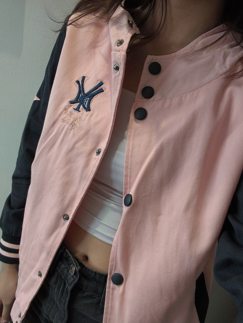 Pink button jacket (Category: Coats, Jackets and Outerwear) located in Singapore. Submitted by mcflurry1234 (Listing ID 1456070821, Image 3). Description: bust 40cm length 61cm sleeve 54cm shoulder 41cm .