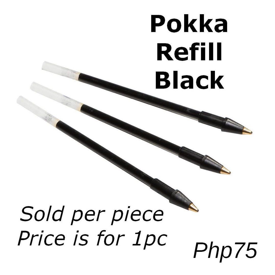 Pokka Refill Black - Sold per piece (Category: Stationery & School Supplies) located in Makati City. Submitted by cee_store (Listing ID 1456171596, Image 1). Description: - Pokka Black Pen Refills - Price is for 1 piece - Revive your favorite pens - Simple to install and use - Perfect for daily writing tasks.
