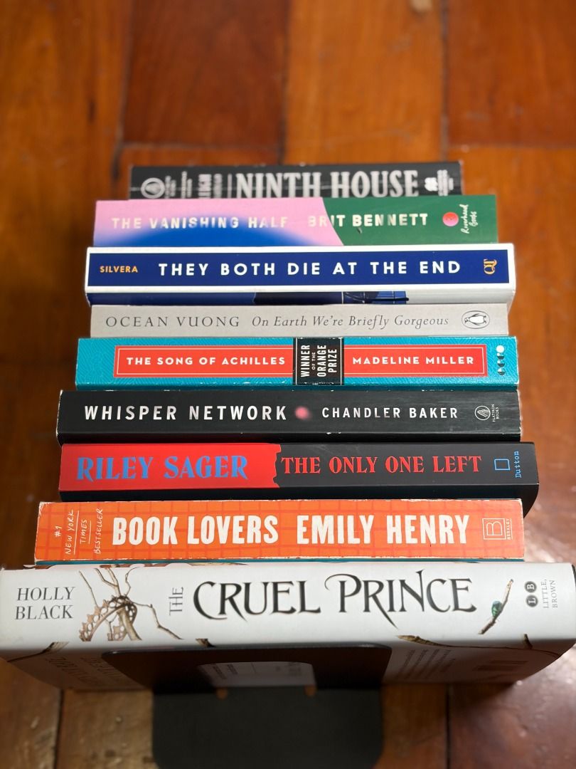 Pre-Loved Books for Sale (Category: Storybooks) located in Cainta. Submitted by nutmeg256 (Listing ID 1456125009, Image 3). Description: PRICE LIST (in Php): Ninth House — 300 The Vanishing Half — 500 They Both Die in the End — 350 On Earth We’re Briefly Gorgeous — 450 The Song of Achilles — 350 Whisper Network — 150 The Only One Left — 550 Book Lovers — 350 The Cruel Prince (hardcover) — 850 RFS: Decluttering MOP: gcash MOD: lalamove, grab 📍Riz
