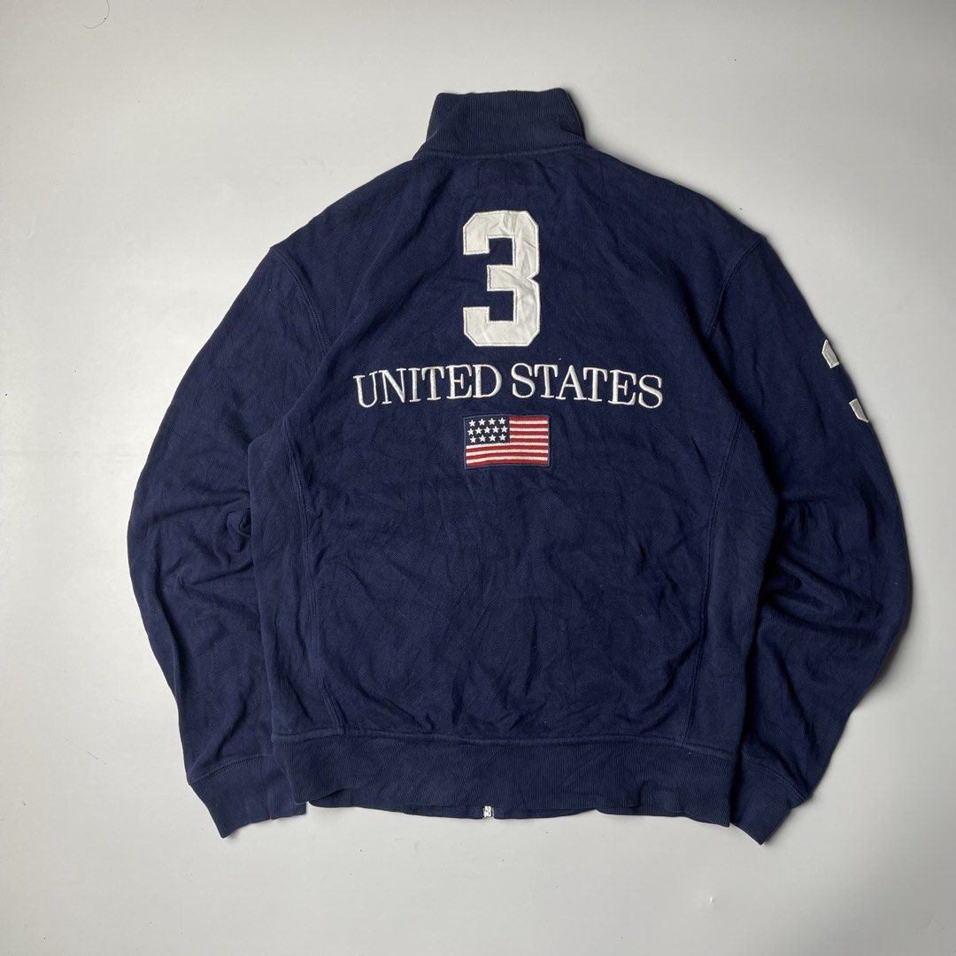 Ralph Lauren “USA” Zip-Up Jacket (Category: Activewear) located in Quezon City. Submitted by 1121_garments (Listing ID 1456063385, Image 2). Description: complete tags & washtags Dimes: 21 x 26 Color rate: 10 Issue: none AUTHENTIC.