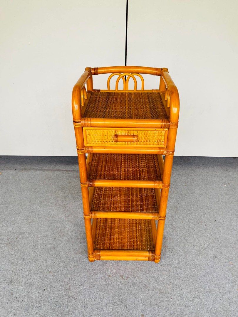 RATTAN TELEPHONE STAND WITH DRAWER (Category: Shelves, Cabinets & Racks) located in Manila. Submitted by jerichocal17856 (Listing ID 1456144395, Image 3). Description: “JAPAN SURPLUS” RATTAN TELEPHONE STAND WITH DRAWER SIZE: 14L” x 14W” x 35H” inches (AS-IS ITEM) IN GOOD CONDITION.