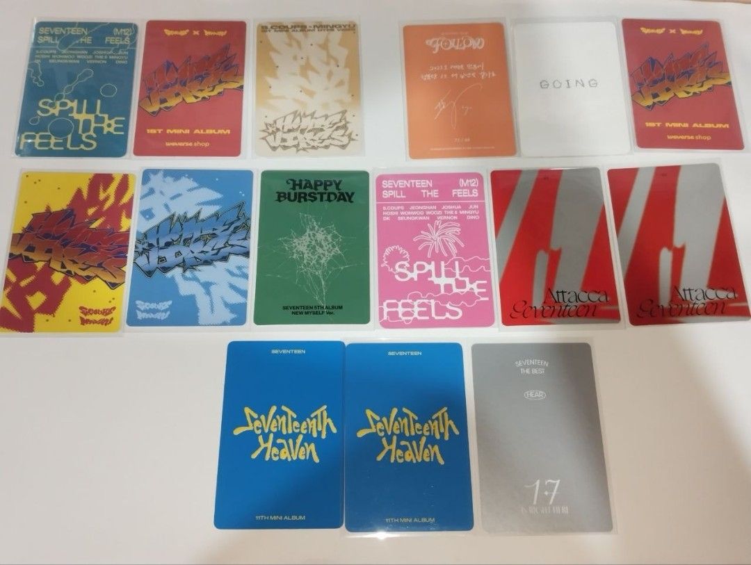 SEVENTEEN SCOUPS PHOTOCARDS (Category: K-Wave Merchandise) located in Davao. Submitted by dino_narawr (Listing ID 1456203649, Image 2). Description: official seventeen photocards ₱50 each - with ratio - onhand, ready to ship - can send photo proof & vid condi - payo/dop - mop: gcash/maya - mod: j&t dm for inquiries.