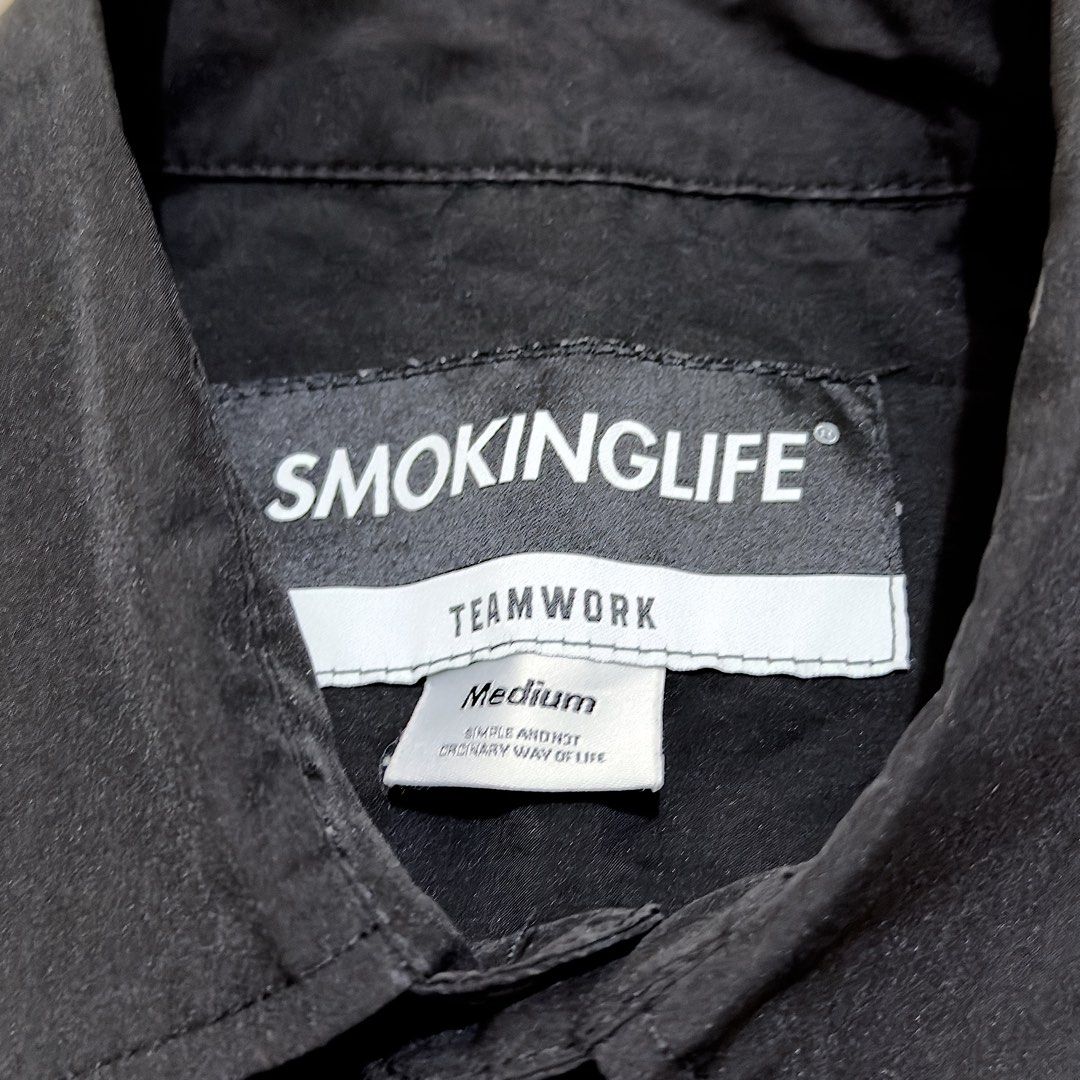 Smoking Life Team Work Cargo Shirt (Category: Tshirts & Polo Shirts ) located in Dinalupihan. Submitted by brokencasket (Listing ID 1456199112, Image 2). Description: Smoking Life Team Work Cargo Shirt Size M on tag. Measurements on photo. .