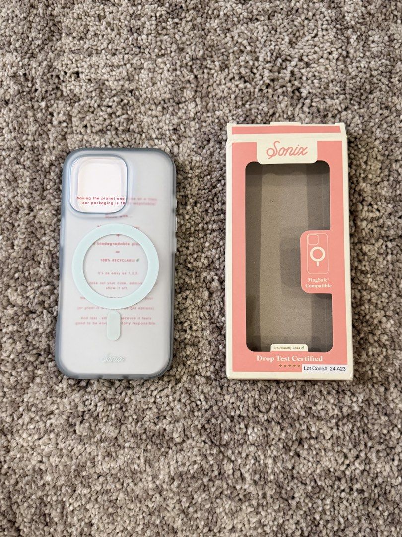 Sonix Mag Safe Case (Light Blue) for iPhone 16 Pro (Category: Cases & Sleeves) located in San Juan City. Submitted by jerilim (Listing ID 1456130973, Image 1). Description: RFS: Decluttering.