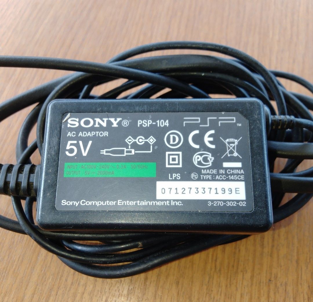 Sony PSP-104 AC Adapter 5V 2000mA (Category: PlayStation) located in Davao. Submitted by olkindsofstuff.ph (Listing ID 1456062731, Image 1). Description: - Genuine Sony AC Adapter for PSP - Model: PSP-104 - Output: 5V, 2000mA - Input: 100-240V (Worldwide Use) - Type: ACC-145CE - Condition: Works perfectly P350 add sf Dm if interested 📩📩📩 via j&t✈️✈️✈️ gcash payment Davao city location .