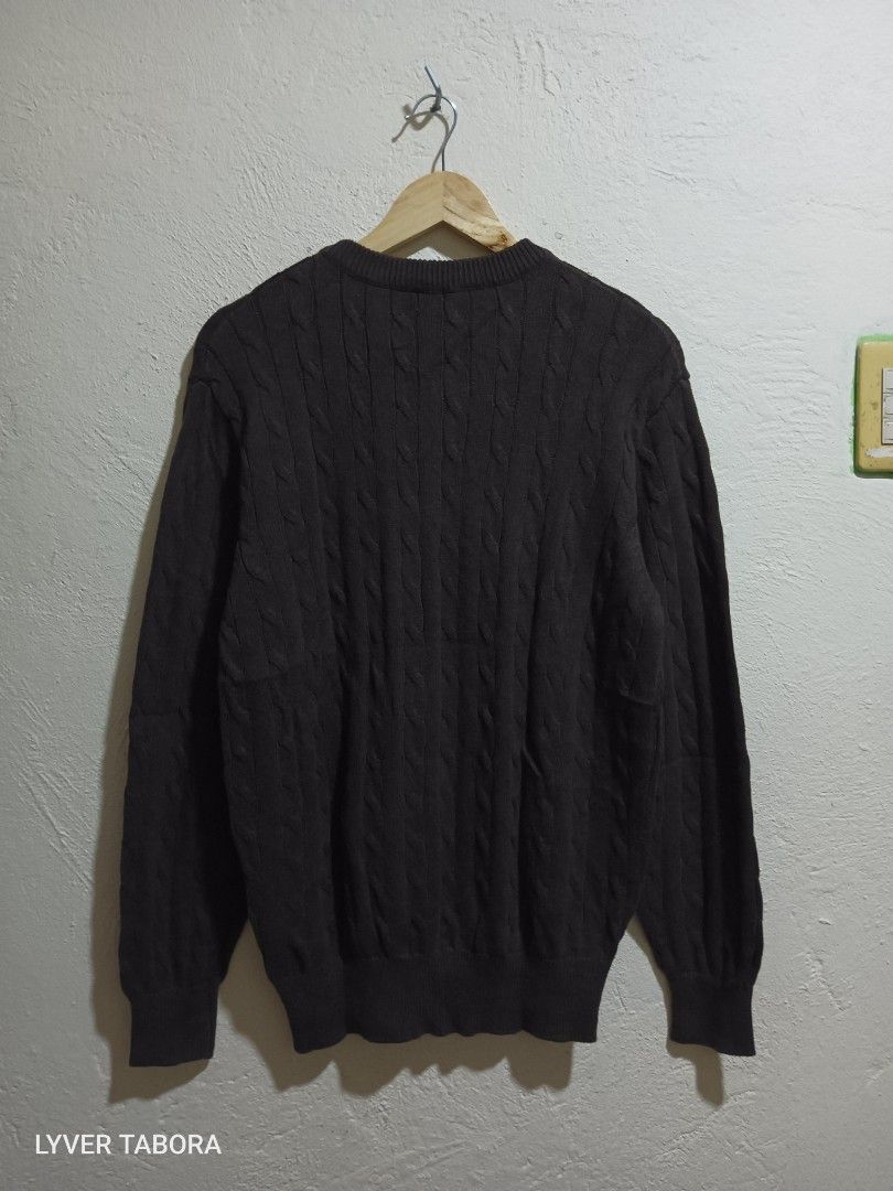 SPAO Cable Knit Sweater with Bear Embroidery Choco brown (Category: Coats, Jackets and Outerwear) located in Calatagan. Submitted by lyvertabora (Listing ID 1456133028, Image 2). Description: dimension:L-28 W-23 - SPAO brown cable knit sweater - Cute embroidered bear on chest - Crew neck, long sleeves.