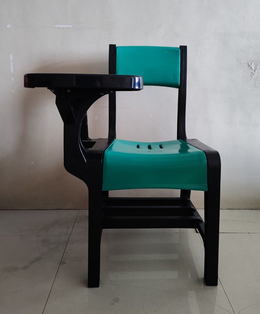 Student Chair with Writing Table - Black and Teal (Category: Chairs) located in Santa Rosa. Submitted by acw0604 (Listing ID 1456132809, Image 1). Description: - Student chair with built-in writing table - Sturdy black frame - Comfortable teal seat and backrest - Convenient tablet attached to the right side - Ideal for study areas, classrooms, or home learning - Durable plastic construction - Ready for its new owner!.