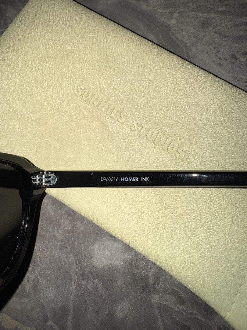 Sunnies Studios Homer in Ink Sunglasses (Category: Sunglasses & Eyewear) located in Quezon City. Submitted by mikarchives (Listing ID 1456156943, Image 2). Description: - Brand: Sunnies Studios - Model: Homer - Color: Ink - Includes: Original case and cleaning cloth.