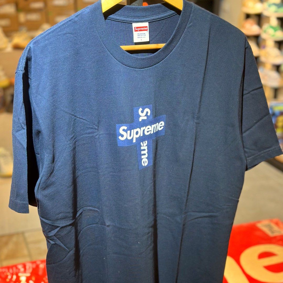 Supreme FW20 Cross Box Logo Tee Navy (Category: Tshirts & Polo Shirts ) located in Quezon City. Submitted by inside_plug (Listing ID 1456097434, Image 2). Description: For Sale Supreme FW20 Cross Box Logo Tee Navy - Large Brandnew Dm us to purchase.
