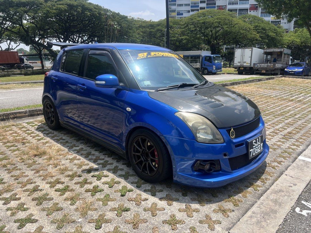 Suzuki Swift Sport 1.6 (M) [2005] (Category: Used Cars) located in Singapore. Submitted by thevan2121 (Listing ID 1455829412, Image 2). Description: Coe till 24 sep 2028 Full forge engine with monster sport internals 165 WHP EST 19+ BHP full lta compliant setup CNFM FAST RRP camshaft 8000RPM ( discontinued) 4.9fd with RRP 5th gear ATS LSD Ogura clutch WK short shifter AEM afr gauge Monster sport speedo meter PJS fat tummy intake BCBR 10F 8R Struc