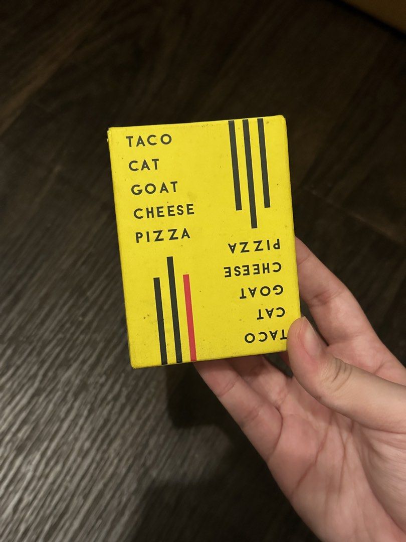 Taco Cat Goat Cheese Pizza Card Game (Category: Board Games & Puzzles) located in Makati City. Submitted by nooktown (Listing ID 1456169945, Image 1). Description: rfs: need funds - all cards are complete - used with care (slight flaws on box) - pm for more details - price negotiable .