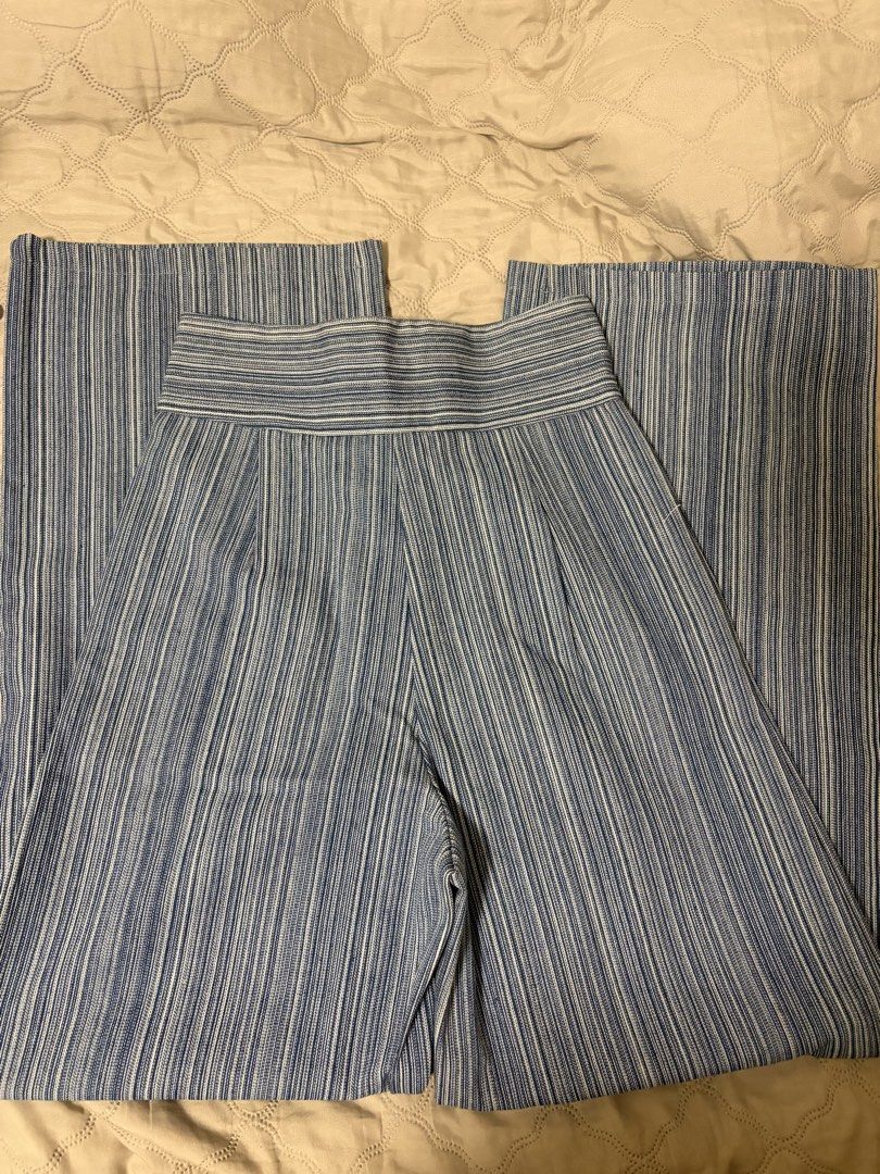 Thailand-made Striped Trousers (Category: Other Bottoms) located in Pasig City. Submitted by lex.preloved (Listing ID 1456187133, Image 3). Description: Thailand-made High Waisted Striped Trousers Super good quality! Used once or twice only Waist: 26-27 inches.