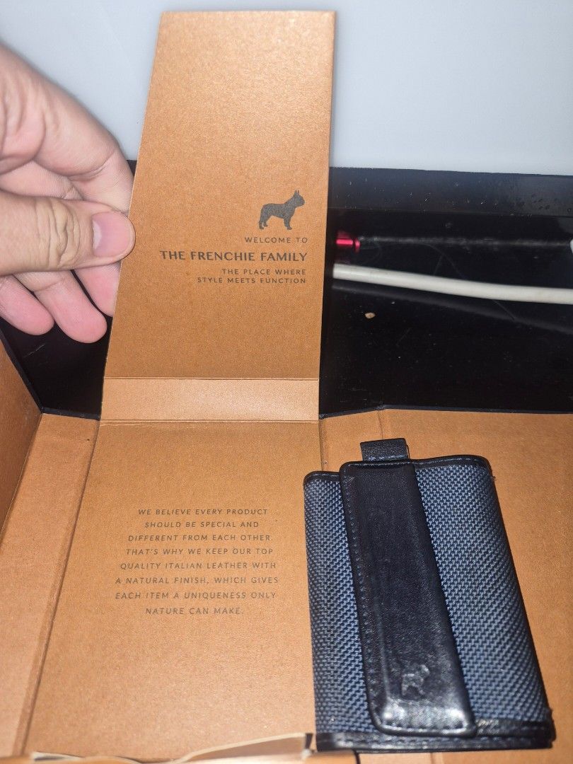 The Frenchie Co. Ballistic Speed Wallet Mini (Category: Wallets & Card Holders) located in Manila. Submitted by superseansean (Listing ID 1456219363, Image 3). Description: - The Frenchie Co. Ballistic Speed Wallet Mini - Made with durable ballistic nylon and premium full-grain Italian leather - Ultra-compact and card-sized for quick and easy access - Built-in RFID protection to keep your cards secure - Comes with original box and packaging - Ide