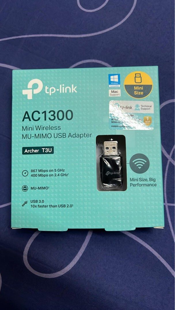 TP-Link Archer T3U (Category: Computer Parts) located in Manila. Submitted by luzzyyyy888 (Listing ID 1456161258, Image 1). Description: TP-Link AC1300 USB WiFi Adapter for Desktop PC 2.4/5G Dual Band WiFi Dongle Wireless Adapter for PC, MU-MIMO PC WiFi Adapter, USB 3.0, Support Win11, 10, 8.1, 8, 7, XP/Mac OS X 10.9-10.14 (Archer T3U).