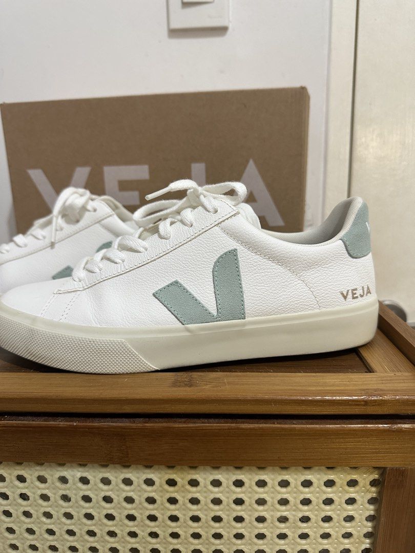 Veja Campo Sneakers White Pale Blue (Category: Sneakers) located in Paranaque City. Submitted by declutterwyae (Listing ID 1456124972, Image 2). Description: - Veja Campo Sneakers - Color: White with Pale Blue Accents - Size: 40 EU / 9 US Women's - Origin: Made in Brazil - Condition: Comes with Original Box - Style: Classic Low-Top, Ideal for Everyday Wear.