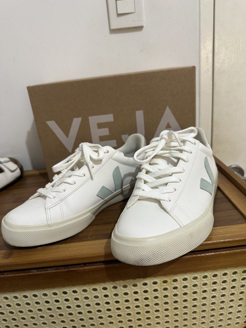 Veja Campo Sneakers White Pale Blue (Category: Sneakers) located in Paranaque City. Submitted by declutterwyae (Listing ID 1456124972, Image 3). Description: - Veja Campo Sneakers - Color: White with Pale Blue Accents - Size: 40 EU / 9 US Women's - Origin: Made in Brazil - Condition: Comes with Original Box - Style: Classic Low-Top, Ideal for Everyday Wear.