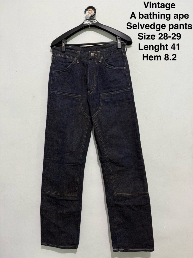 Vintage a bathing ape double knee pants (Category: Jeans) located in Sorsogon. Submitted by jovert_23alviz (Listing ID 1456183874, Image 1). Description: Size XS 28-30 Lenght 41 Hem 8.2 Excellent condition Nonissue.