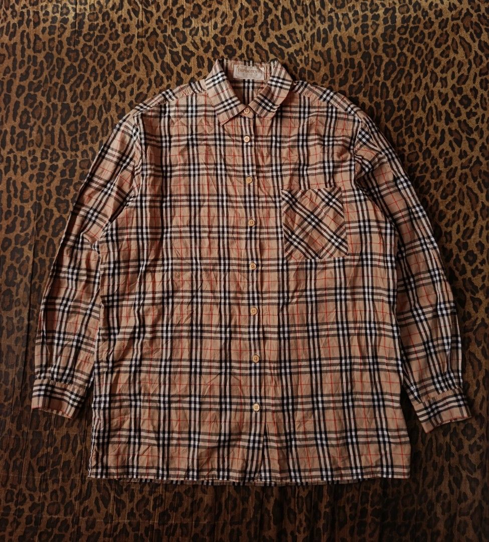 Vintage Burberrys Plaid Longsleeve (Category: Tshirts & Polo Shirts ) located in Davao. Submitted by VFinds414 (Listing ID 1456086653, Image 1). Description: Vintage Burberrys Plaid Longsleeve Medium 22 Width / 27.5 Length Excellent Condition 800 add ship.
