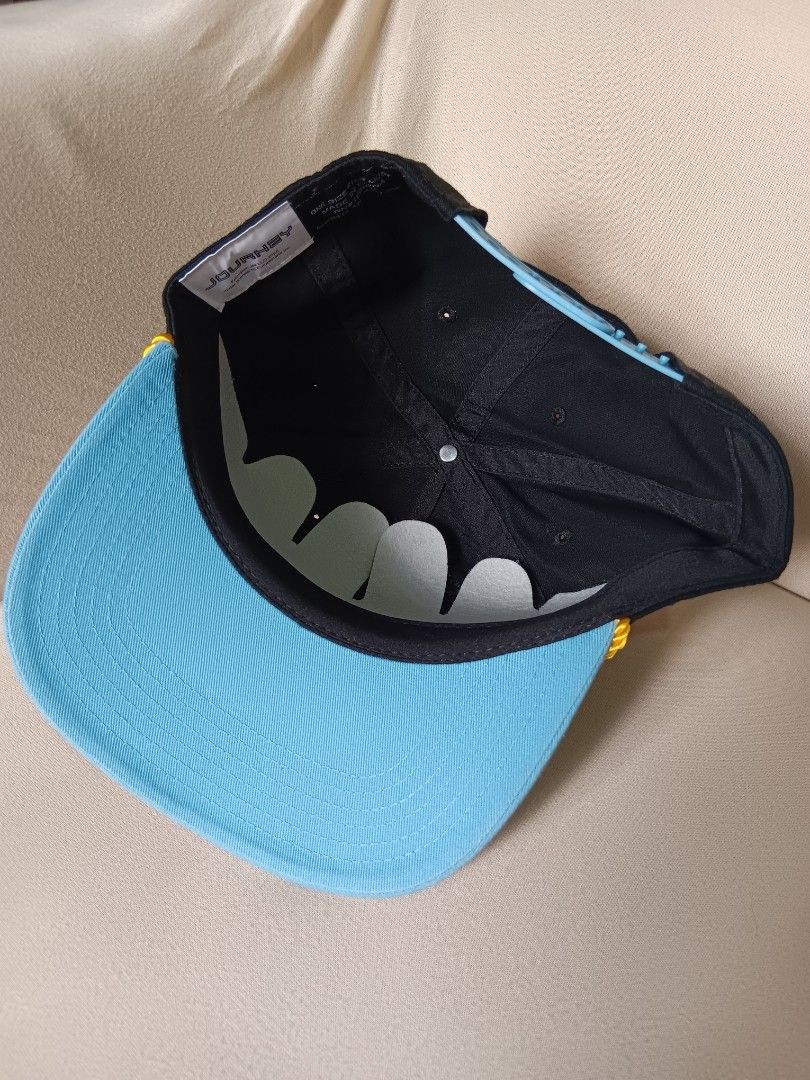 vintage Journey band trucker snapback hat (Category: Caps & Hats) located in Manila. Submitted by gerryanton77059 (Listing ID 1456072763, Image 3). Description: This is a vintage Journey band trucker snapback hat featuring a colorful embroidered scarab beetle and wings patch with a bright blue brim and yellow rope accent..