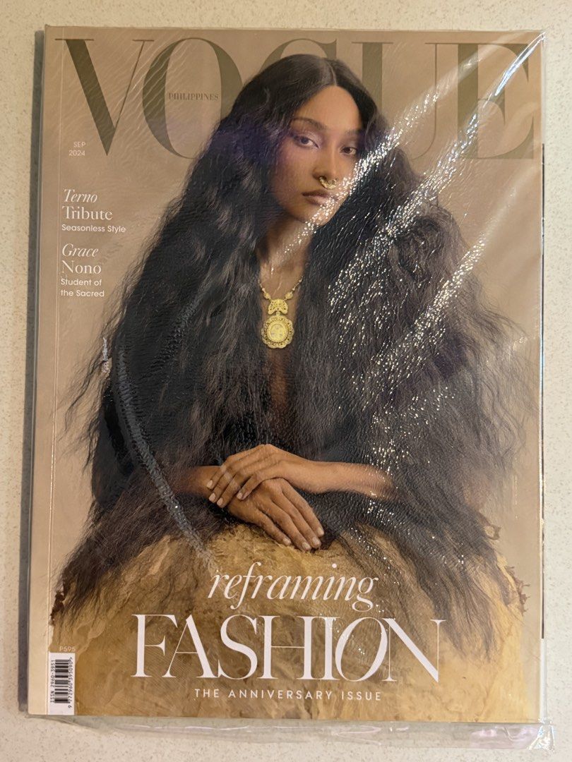 Vogue Philippines September 2024 Anniversary Issue (Category: Magazines) located in Pasay City. Submitted by gahaman02 (Listing ID 1456135423, Image 1). Description: Vogue Philippines September 2024 Anniversary Issue - 'Reframing Fashion'. Features Terno Tribute, Seasonless Style, Grace Nono. Still sealed in original plastic..
