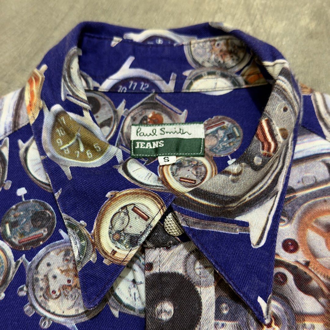 Vtg. Paul Smith Jeans Clock Print Shirt (Category: Tshirts & Polo Shirts ) located in Dinalupihan. Submitted by brokencasket (Listing ID 1456199932, Image 3). Description: Vtg. Paul Smith Jeans Clock Print Shirt Size S on tag. Measurements on photo. Color may vary due to lighting..
