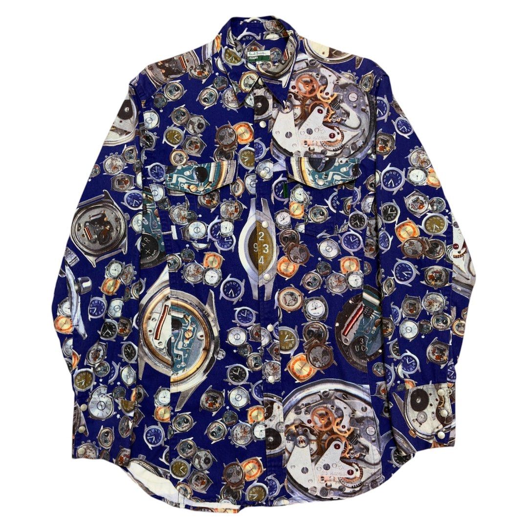 Vtg. Paul Smith Jeans Clock Print Shirt (Category: Tshirts & Polo Shirts ) located in Dinalupihan. Submitted by brokencasket (Listing ID 1456199932, Image 1). Description: Vtg. Paul Smith Jeans Clock Print Shirt Size S on tag. Measurements on photo. Color may vary due to lighting..
