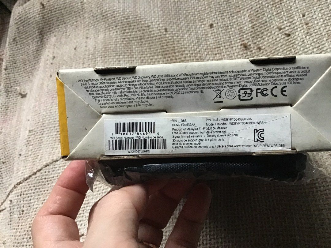 WD External 4TB (Category: Hard Disks & Thumbdrives) located in Manila. Submitted by carou35896 (Listing ID 1456106834, Image 2). Description: Sealed / unopened.