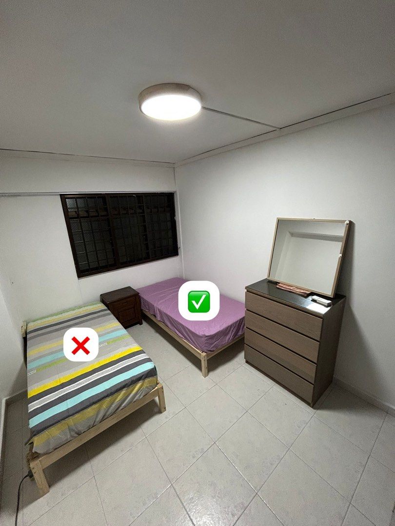 Bed Frame Single (Category: Bed Frames & Mattresses) located in Singapore. Submitted by jrm (Listing ID 1428076818, Image 1). Description: 1x Brand New. No Headboard. Mattress not included. Picture is the actual frame itself. Need to assemble (manual).