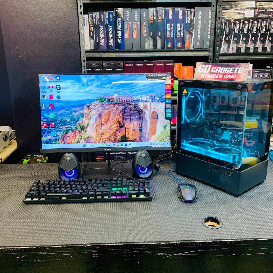 🔥 COMPLETE COMPUTER SET — READY TO USE! 🔥 (Category: Desktops) located in Caloocan City. Submitted by brightfalcon.8419cc (Listing ID 1456309508, Image 3). Description: - Custom-built gaming PC - Sleek tempered glass case to showcase components - Vibrant RGB lighting for a cool aesthetic - Includes gaming mouse and keyboard - Ready for all your favorite games!.