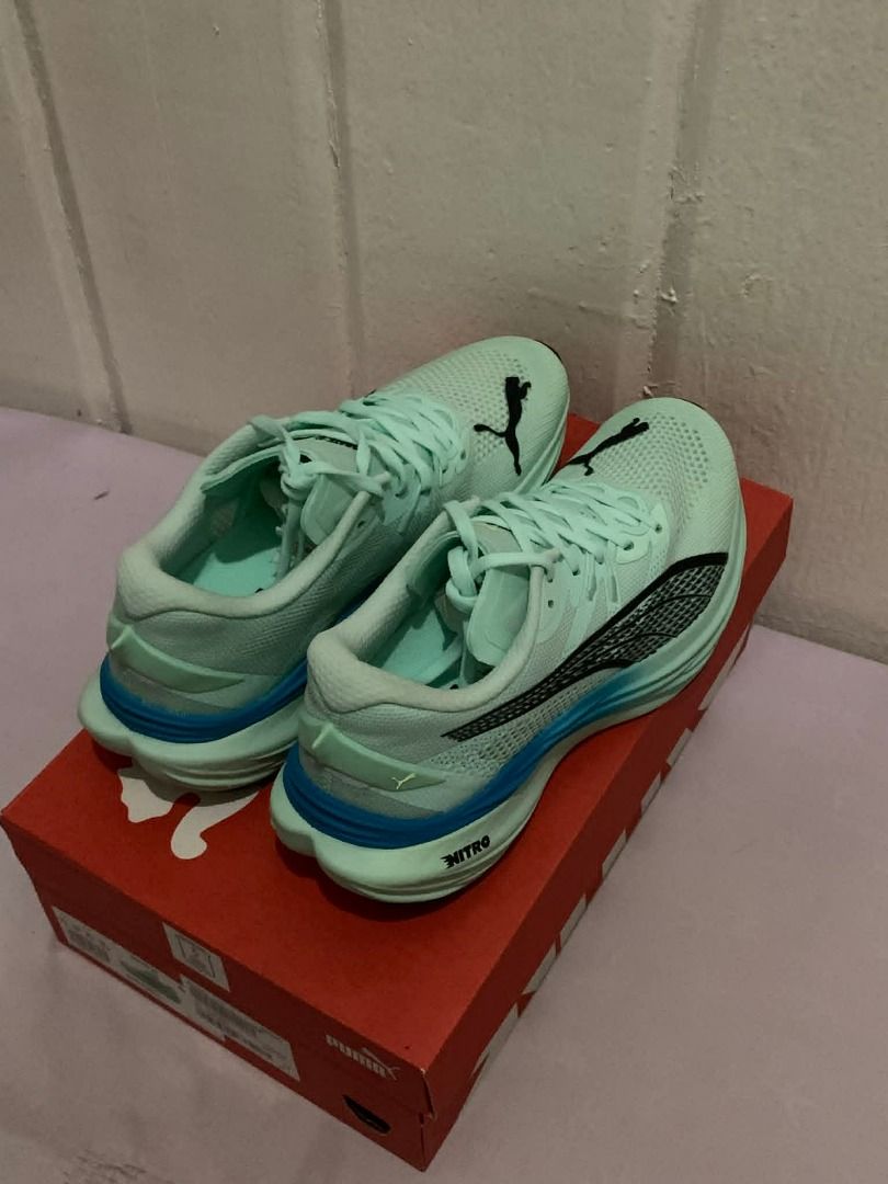 - Puma Deviate Nitro 3 (size 8.5 US) (Category: Sneakers) located in Caloocan City. Submitted by silentdog.f177e0 (Listing ID 1456236644, Image 2). Description: - Colorway: Mint green and blue - Ideal for race-day running and tempo/speed runs - Comes with original box.