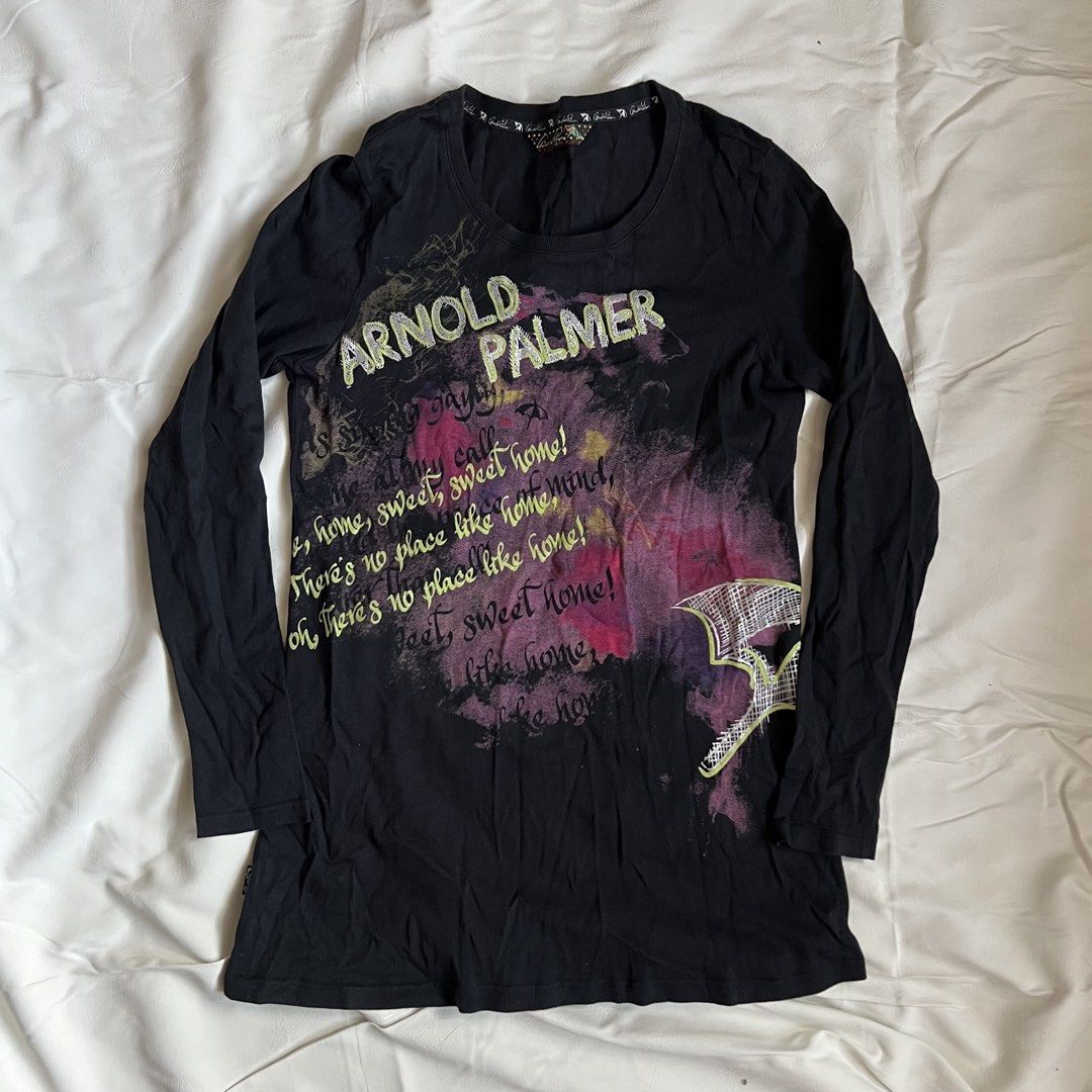 Alt Y2k Arnold Palmer Graphic Longsleeve Tee (Category: Longsleeves) located in Makati City. Submitted by november122005 (Listing ID 1456339130, Image 1). Description: size: s-m issue: N/A location: bangkal, makati payment: gcash/bank transfer mod: j&t, lalamove or grab (buyer will shoulder SF) .
