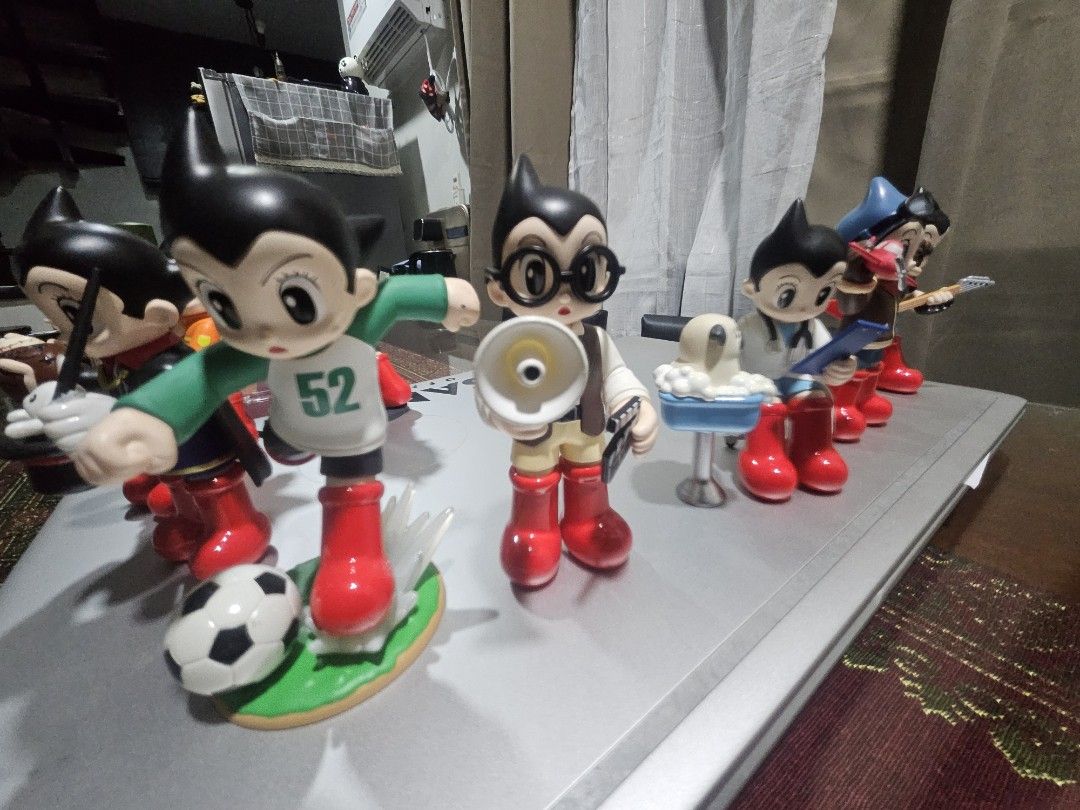 Astro Boy Figures Collection - Various Poses (Category: Figurines & Statues) located in Manila. Submitted by declutterhopper (Listing ID 1456240142, Image 1). Description: - Collection of Astro Boy figures available. - Features multiple characters and poses. - Some figures include accessories: soccer ball, megaphone, sandwich. - Ideal for Astro Boy collectors and fans of classic anime..