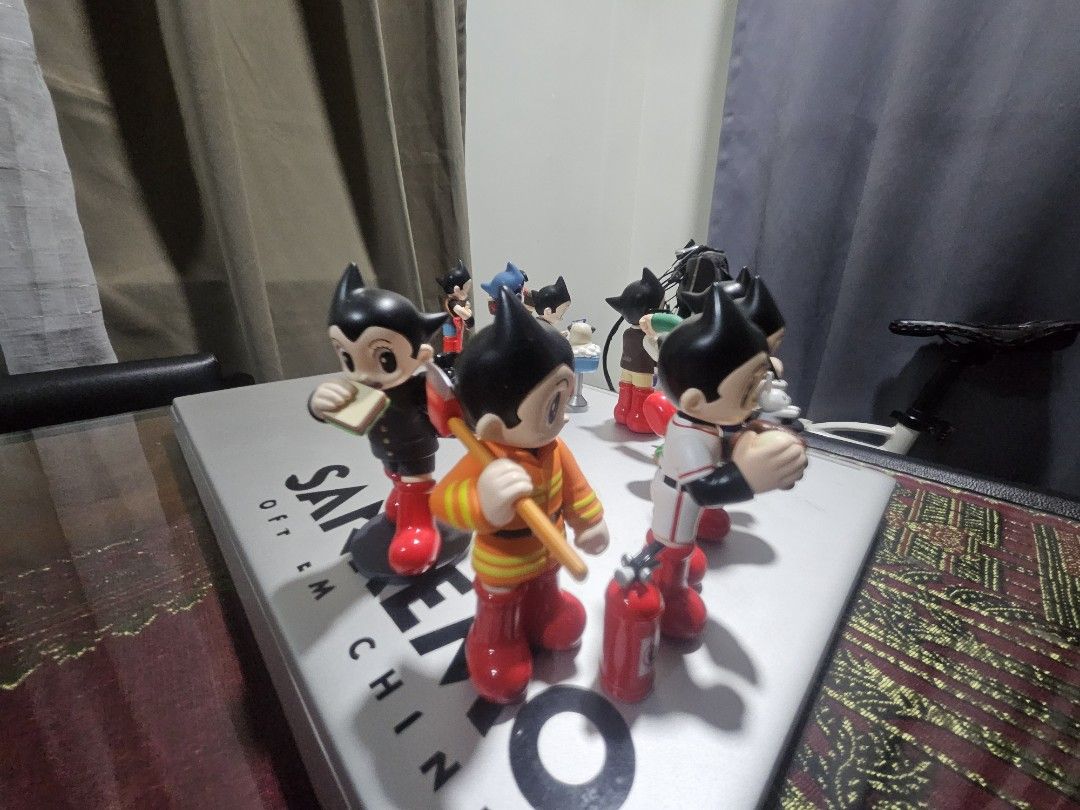 Astro Boy Figures Collection - Various Poses (Category: Figurines & Statues) located in Manila. Submitted by declutterhopper (Listing ID 1456240142, Image 2). Description: - Collection of Astro Boy figures available. - Features multiple characters and poses. - Some figures include accessories: soccer ball, megaphone, sandwich. - Ideal for Astro Boy collectors and fans of classic anime..