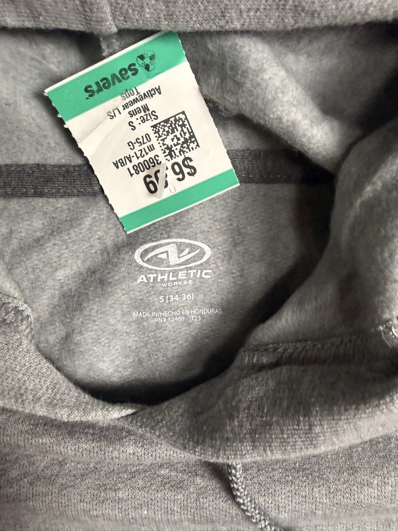 Athletic Works Grey Hoodie Size S (Category: Coats, Jackets and Outerwear) located in Binangonan. Submitted by lostnfound_ph (Listing ID 1456266299, Image 2). Description: - Grey hoodie from Athletic Works - Size S - Front pocket - Drawstring hood - Ideal for casual wear - Previously purchased from Savers.