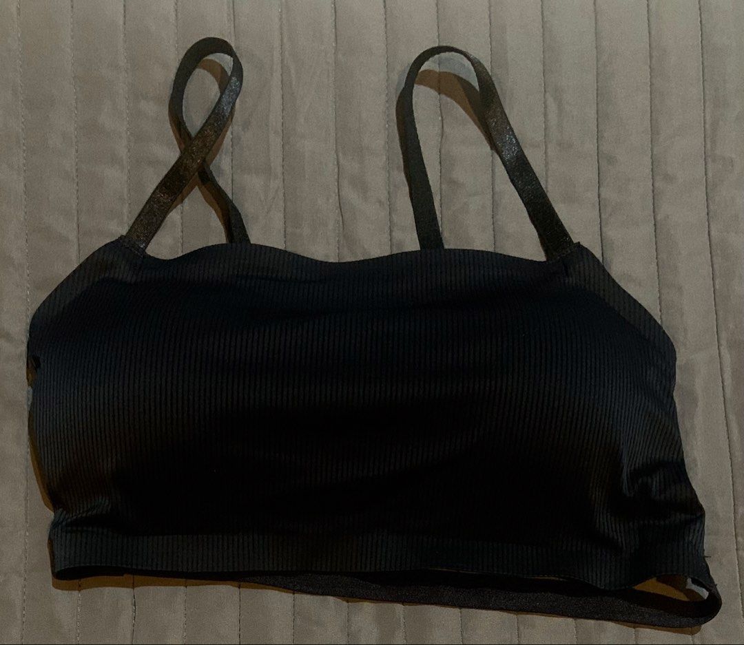Black Ribbed Sports Bra with Strappy Back (Category: Activewear) located in Manila. Submitted by jhenym (Listing ID 1456307828, Image 2). Description: - Black ribbed sports bra - Adjustable straps for a perfect fit - Chic criss-cross back design - Stretchy and soft fabric for ultimate comfort - Supportive for workouts - Versatile for everyday casual wear.