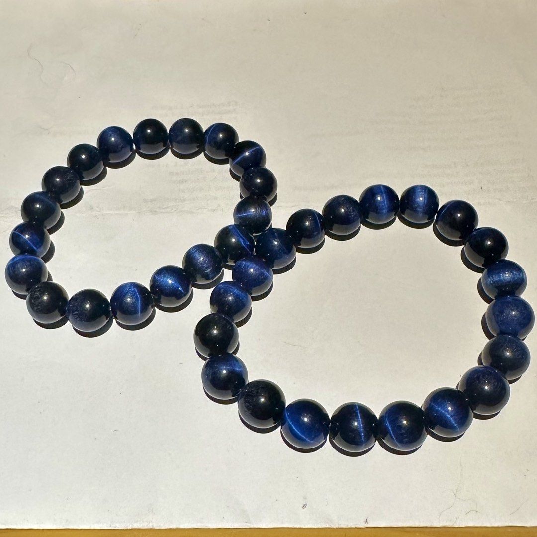 Blue Tiger Eye Gemstone Bracelet 10mm Diameter, Size 7 (Category: Bracelets) located in Mandaluyong City. Submitted by chyckenwings (Listing ID 1456396020, Image 3). Description: 2 pcs available.