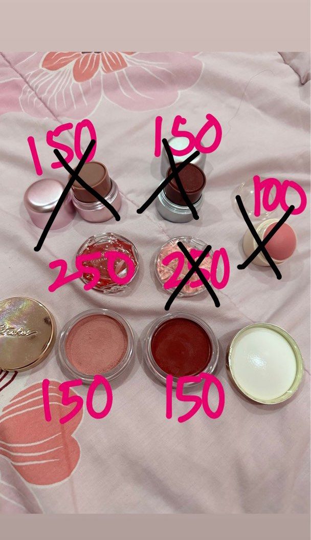 Blushes for Sale (Assorted) (Category: Makeup) located in Manila. Submitted by sellingjoitems (Listing ID 1450715050, Image 1). Description: Rfs: decluttering, too many blushes. last price on all Take All - 550 Canmake Cream Cheek M03 (LIMITED EDITION) - SOLD Canmake Cream Cheek CL01 - 250 Issy Ripe Creme Juice Stick - SOLD Issy Cowgirl - SOLD Lucky Beauty Mini Softie - SOLD Strokes Crush Blush Ladylike - 150 Strokes Crush Blush Hottie - 150.